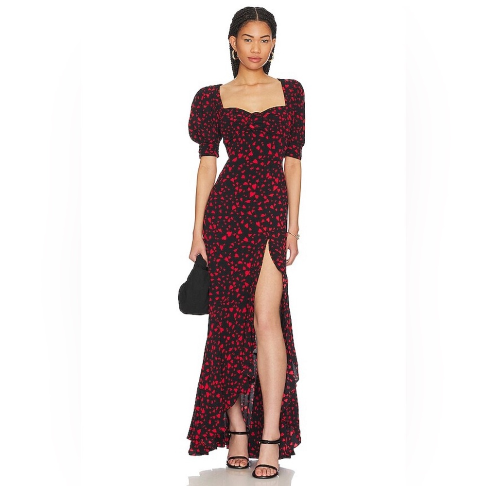 Morgan Dress in Kimmy Heart Lovers and friends. Worn once- perfect condition
